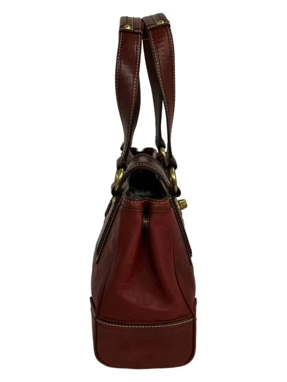 COACH Hamptons Leather Signature Medium Carryall 11330 Bordeaux Leather